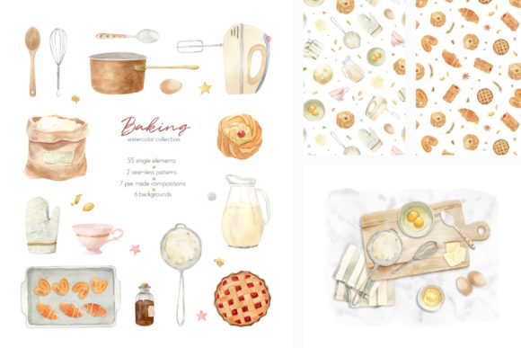 Charming Watercolor Illustrations for Baking Projects