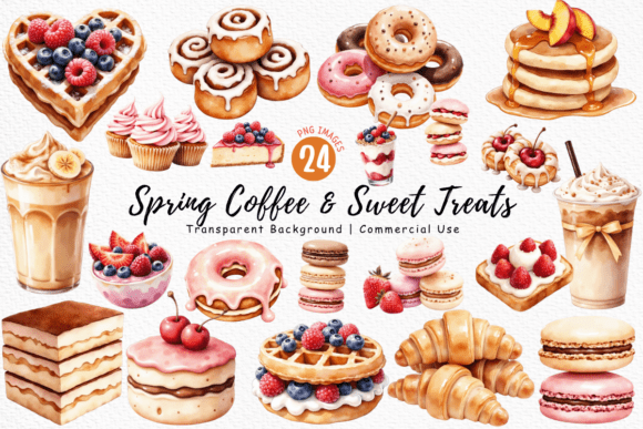 Cozy Café Vibes: Using Spring Coffee & Sweet Treats Clipart