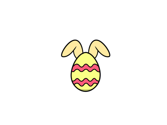 Easter Bunny Ears in Egg Illustrations: A Playful Design Asset