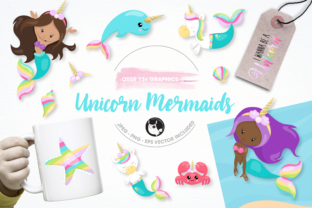 Enchanting Unicorn Mermaid Graphics and Illustrations