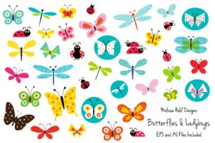 Infuse Spring Charm with Butterfly and Ladybugs Clipart