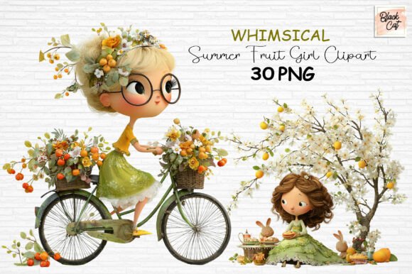 Whimsical Summer Fruit Girl Clipart PNG: Your New Favorite Design Asset