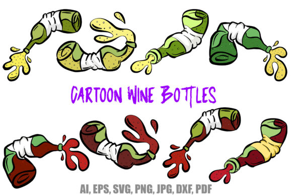 Wine Bottle Illustrations: SVG & Vector Art for Red and White